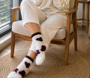 Cozy Fuzzy Socks with Heart Pattern