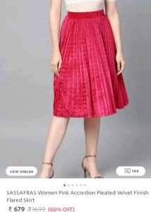 Vibrant Pink Pleated Skirt