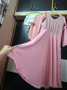 Pink Floral Kurti Set