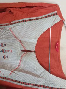 Orange Printed Kurta