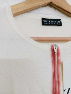 White Tee with Red Detail