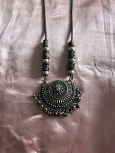 Bohemian Oxidized Silver Necklace
