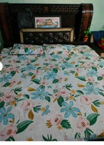 Elastic Fitted Bedsheet With Pillow Cover