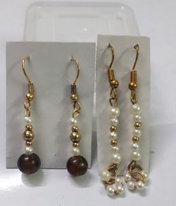 Eyer rings 3 pairs Rhinestone Pearl's unique sty