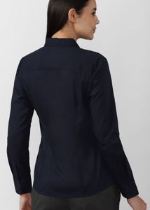 Van Heusen Women Navy Blue Solid Formal Shirt