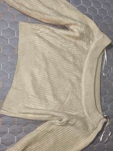 Cream Off-Shoulder Sweater