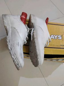 Kids White School Shoes