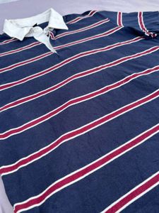 Men's Striped Rugby Polo Shirt