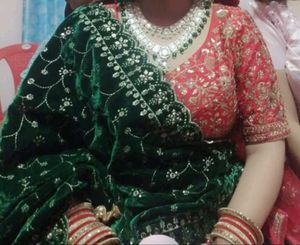 Red &amp; Gold Embroidered Lehenga