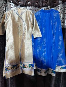 Vibrant Blue Floral Ethnic Skirt