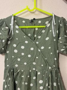 Chic Polka Dot Wrap Dress