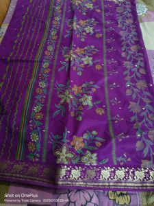 Marzenta And Blue/Firozzi Colour Saree
