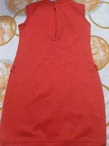 Red Embellished Sleeveless Dress