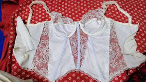 White Lace Trim Corset