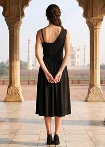 Chic Black One-Shoulder Floral Dress
