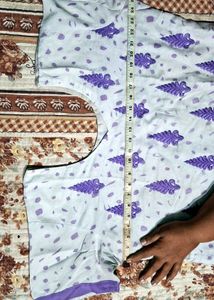 Light Blue Kurta with Purple Embroidery