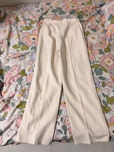 Cream Wide Leg Trousers