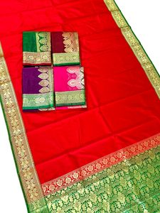 Banarasi Satin Silk Plane Saree For Women
