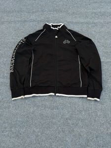 Black Track Jacket with White Trim