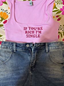 Pink Graphic Tank Top