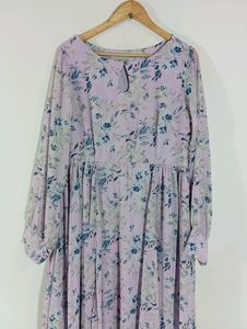 Lavender Printed Casual Dress (Women)