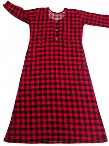 Red & Black Checks Kurta