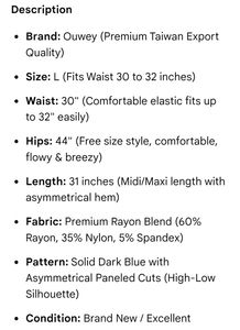 Ouwey Dark Blue Asymmetrical Midi Skirt