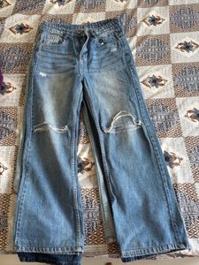 Ripped Wide Leg Jeans