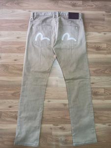 Evisu Men's Beige Straight Fit Jeans