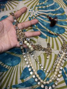 Elegant Emerald &amp; Pearl Jewelry Set