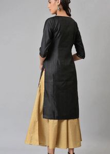 Elegant Black &amp; Gold Kurta