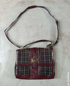 DUNE LONDON BAG Chic Plaid & Croc Embossed Shoulde
