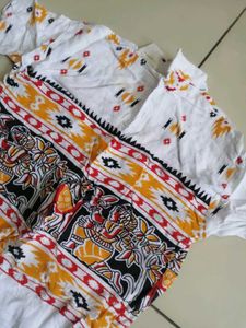 Boho Folk Art Print Tunic Top