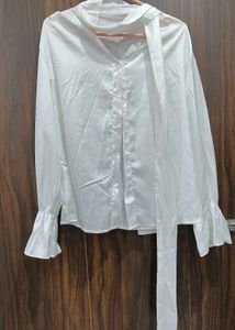 Elegant White Bell Sleeve Blouse