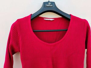 Women Pink Crop Pullover