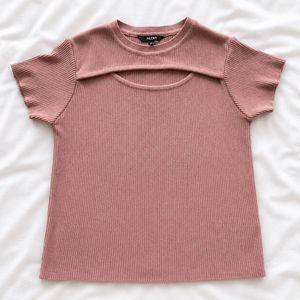 Ribbed knit Cutout top