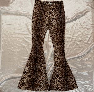 Y2K Leopard Print Flared Pants