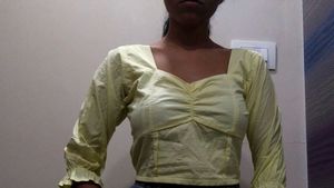 Chic Yellow Ruched Top