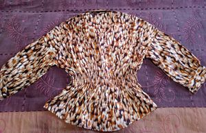 Animal Print Satin Top (Looks almost new)