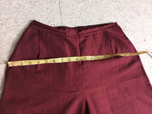 Maroon Wide Leg Trousers