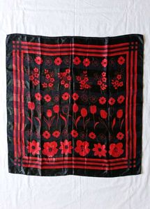 Vintage Floral Print Silk Scarf