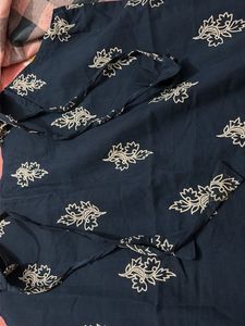 Stylish Blue Kurta with White Print
