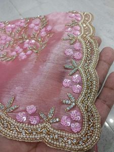 Stunning Pink Embellished Saree