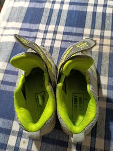 Kids Grey &amp; Green Woven Design Sneakers