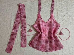 y2k halter Pink Floral Desi kurti