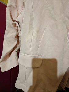Blush Pink Cropped Ruched Sleeve Shrug