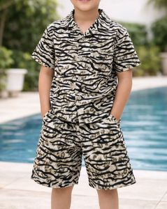 Kids Tiger Print Shirt & Shorts Set