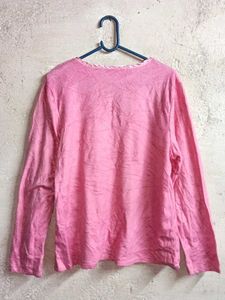 Pink Long Sleeve "I Love Sleep" V-Neck Top