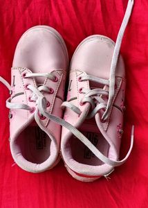 Cute Pink Sneakers with Flower Detail