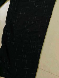Stylish Black Patterned Wide Leg Pants